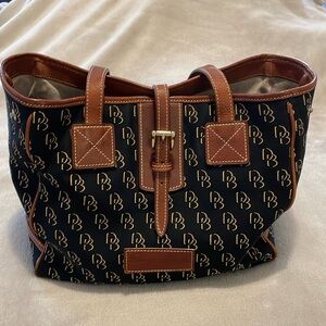 Vintage Dooney & Bourke Monogram Handbag Black & Brown